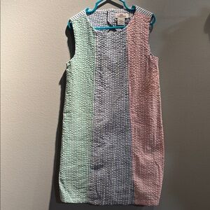 Vineyard Vines Seersucker Dress Girls’ Size 7 Colorblock Cotton